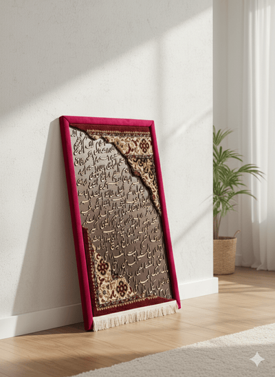 Luxury 100 Names of Allah Frame | Handcrafted with Irani Carpet