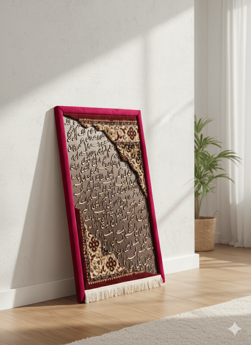 Luxury 100 Names of Allah Frame | Handcrafted with Irani Carpet