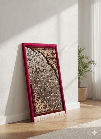 Luxury 100 Names of Allah Frame | Handcrafted with Irani Carpet